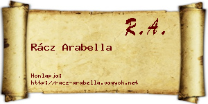Rácz Arabella névjegykártya